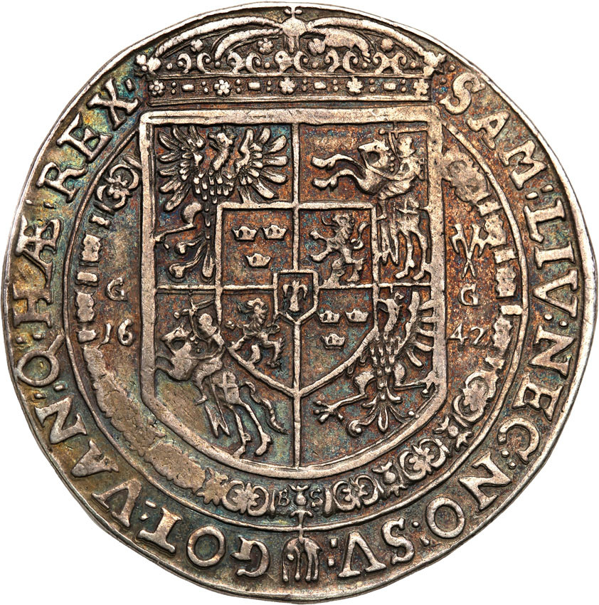 Władysław IV Waza. Talar 1642(Z) GG, Bydgoszcz NGC XF45 - RZADKOŚĆ R6-R7